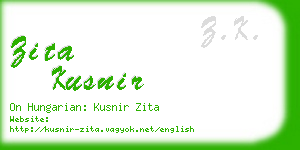 zita kusnir business card